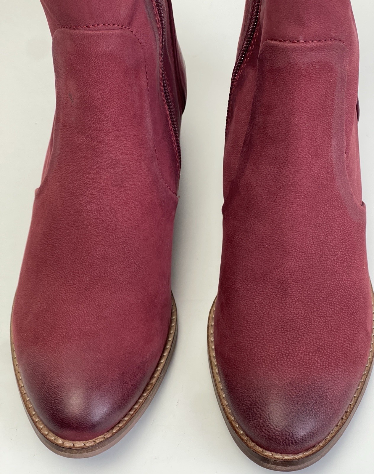 Diba True Majestic Women’s 7 M Goat Nubuck Leather Zipper Red Boots 36816
