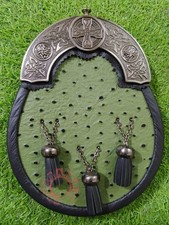 Scottish Handmade Ostrich Leather Traditional Dress Scottish Kilt Sporran