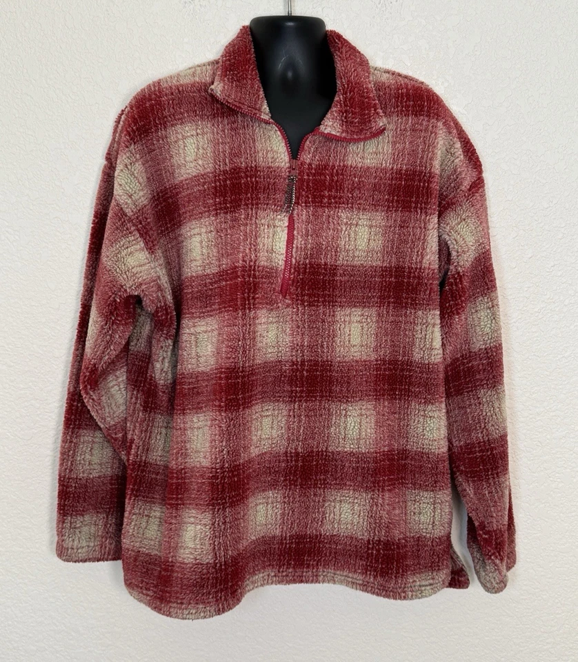 VTG Helly Hansen Sherpa Fleece Pullover Jacket XL USA Plaid Heritage Outerwear - Image 2 of 4
