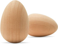 Small Wooden Eggs - Pack of 12, 1-5/8 inch, Artificial Eggs for Crafts