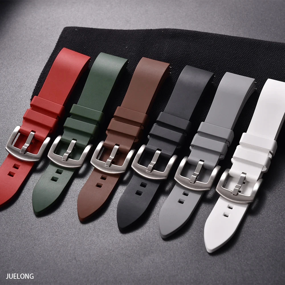 FKM Fluorine Rubber Quick Release Watch Strap 18-24mm Diving Band Universal Band