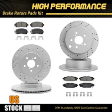 Front Rear Disc Brake Rotors Pads w/ Hardware For Subaru Impreza Crosstrek