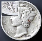 1942-S 10C Mercury Dime RARE Inverted Mintmark FS-501 VF 90% Silver (#7830)