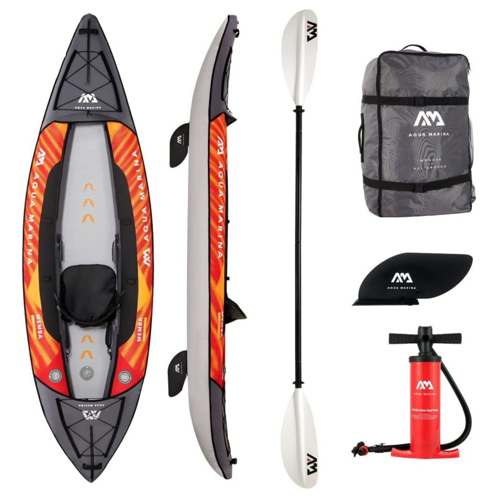 And Paddle Pump, Seat & Bag, Black/orange