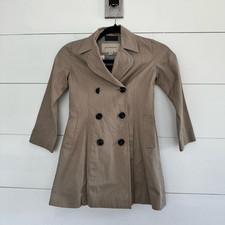 Burberry Khaki Girls 7Y Trench Jacket Coat Kids