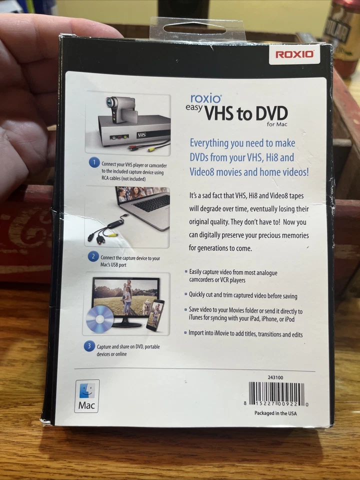 Roxio Easy VHS to DVD for Mac | VHS, Hi8, Video8 to DVD or Digital Converter NEW - Image 2 of 3