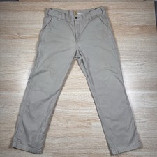 Carhartt Carpenter Canvas Dungaree Relaxed Fit Mens Work Pants 38X32 Beige
