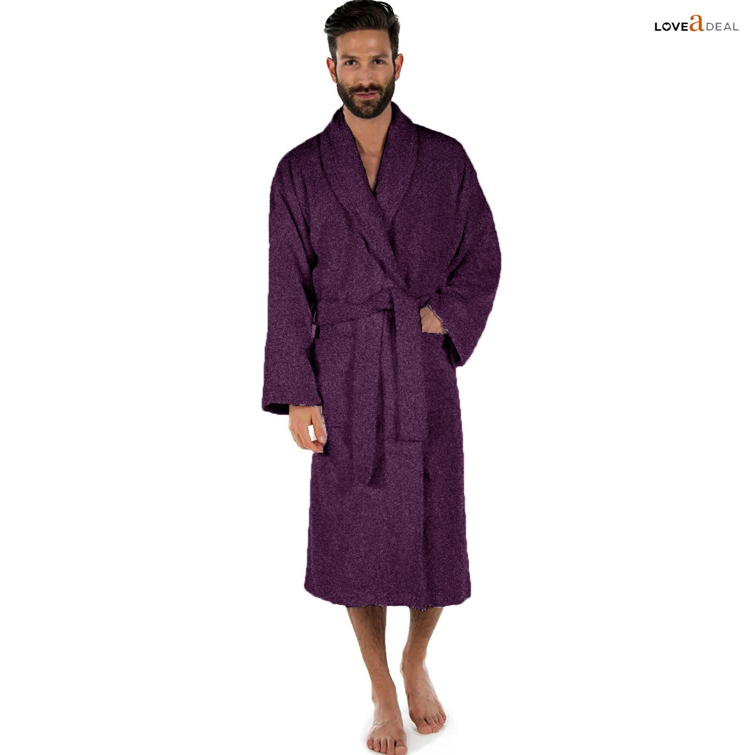 Hooded Terry Towelling Bathrobe Men Women Kids Egyptian Cotton Dressing
