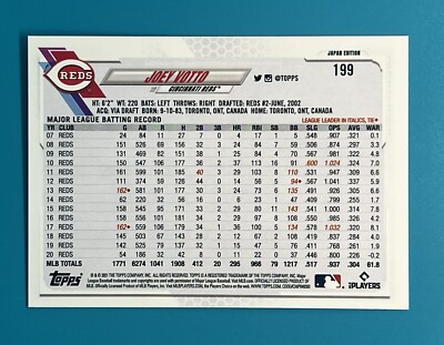 2021 Topps Japan Edition #199 Joey Votto Cincinnati Reds | eBay