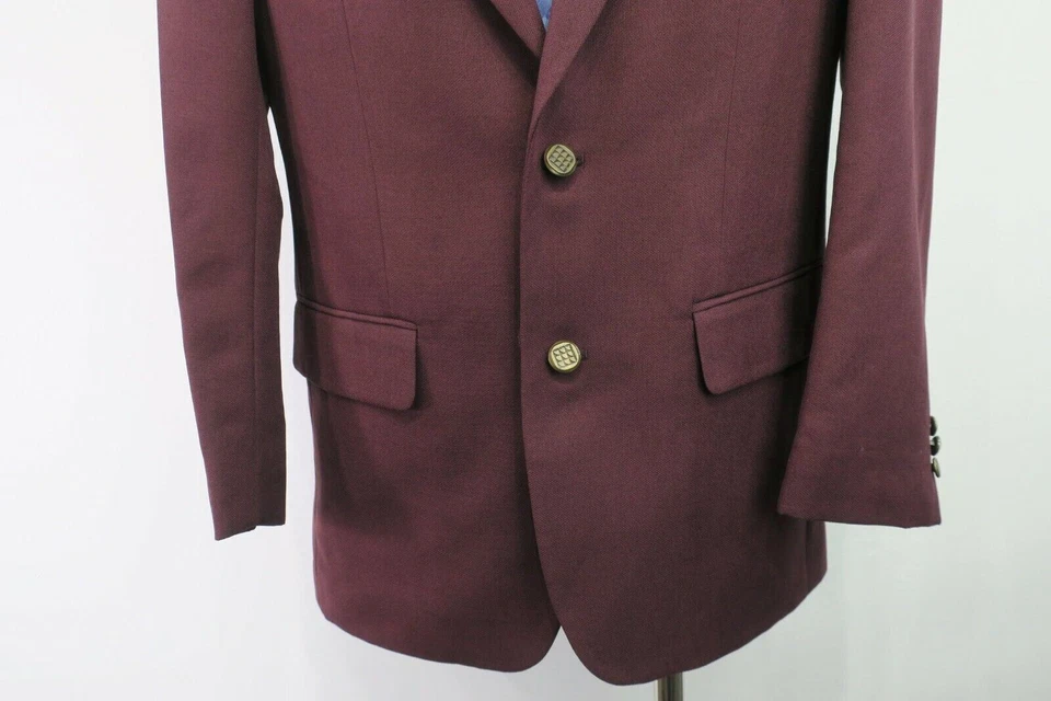 Blazer Traje de Negocios Haband Vintage Para Hombres Solapa Muesca 2 Botones Solapa Bolsillo 40R Foto 4 de 4