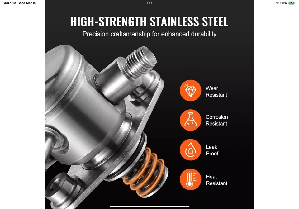 Bomba de combustible de alta presión de 2,4 L para GMC Buick Chevrolet Terrain 2010-2017 0,5 MPa Foto 3 de 4