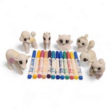 Crayola Scribbles - Lot of 7, Includes Markers and Animal Figurines, Wash Redraw