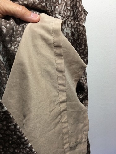 Ann Taylor Loft Brown Cheetah Dress Ruffle Sleeveless Size 4P - Picture 5 of 8
