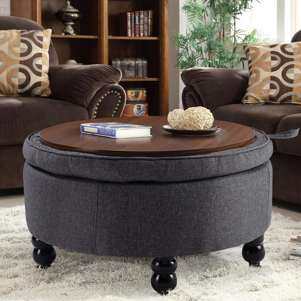 Oversized leather ottoman coffee table outlet