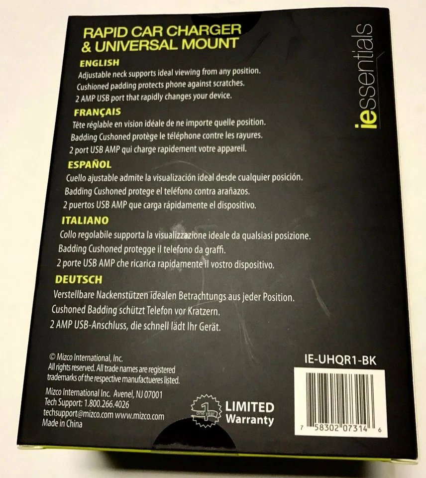 IESSENTIALS Rapid Car Charger & Universal Mount - Image 2 of 2