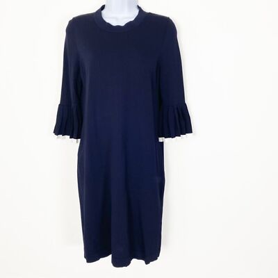 COS Stretchy Knit Bell Sleeve Shift Dress Deep Navy Size XS Business Event  | eBay