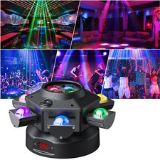DMX 6 Arms LED Moving Head Strobe Effect Light RGBW Roating DJ Disco Stage Light