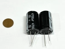 2 Pieces  Electrolytic capacitor 4700UF 50v 105c 22mm x 35mm Radial G473