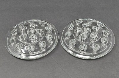 Set Of 2 Clear Glass 5'' Floral Frogs 16 Holes Each