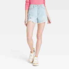 Universal Thread Women's High-Rise Vintage Midi Jean Shorts Light Blue Size 2