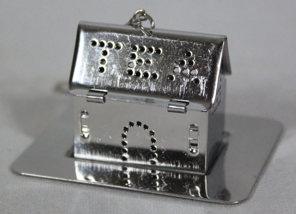 HIC'S INFUSOR DE CHÁ DE FOLHA SOLTA INGLÊS COM BANDEJA CASA AÇO INOXIDÁVEL 18/8 NOVO NA CAIXA - Imagem 2 de 4