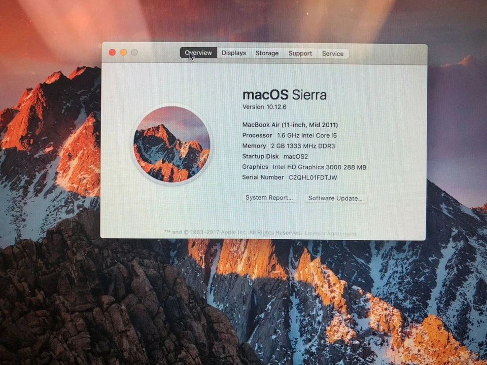 Apple MacBook Air 11” Mid 2011 MC968B/A i5 1.6GHz 2GB 64GB A1370, photo 3 of 5