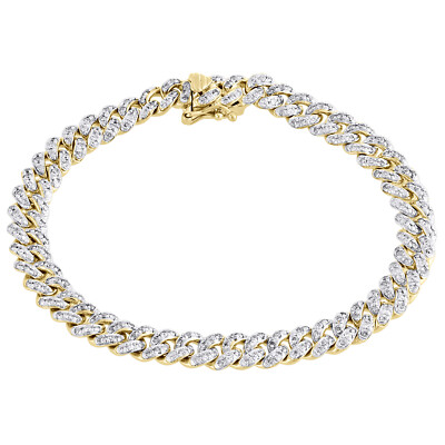 14K Yellow Gold Diamond 3D Puffed Miami Cuban Link