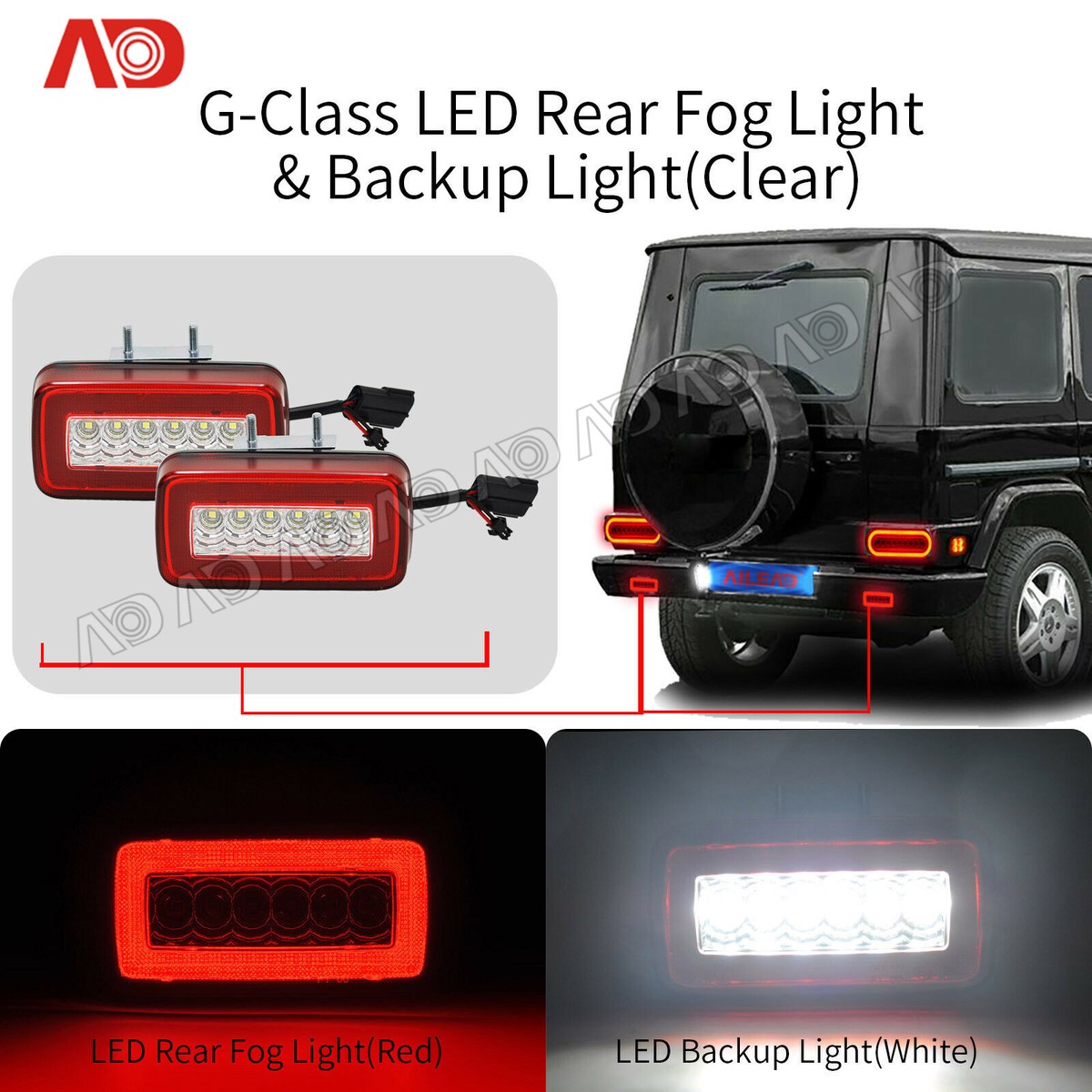 LED Rear Fog Reverse Light For Mercedes 1986-2018 W463 G-Class