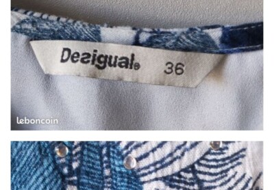 Brillant Poignée ciment robe desigual blanche et bleu Grain de raisin Pousser fa