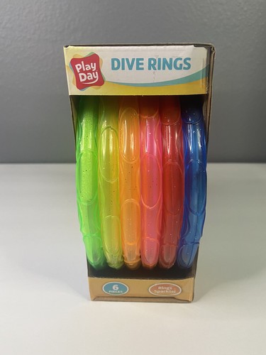 Play Day Dive Rings Pack of 6 Rings Sparkle Ages 5+ - Picture 2 of 4
