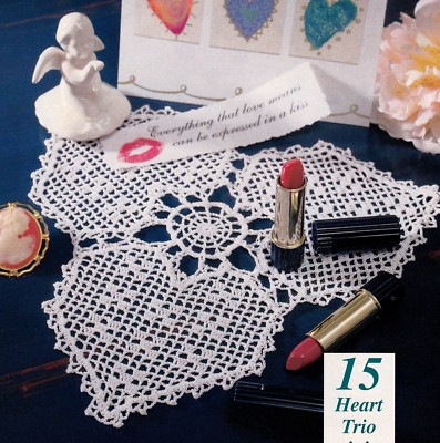 EXQUISITE Heart Trio & Swan Lake Doilies/Doily/CROCHET PATTERN INSTRUCTIONS ONLY