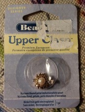 Beadalon Upper Clasp Round Flower Gold Electroplated Clasp with Faux Pearl