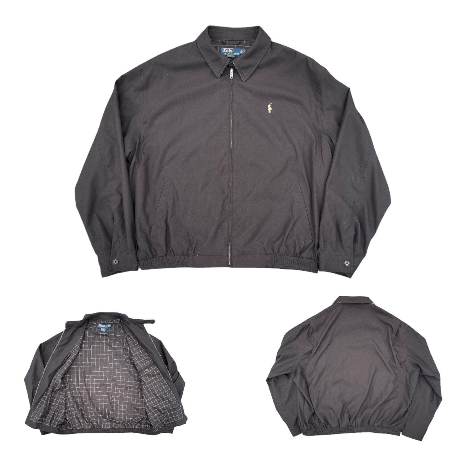 POLO RALPH LAUREN Uomo XL Giacca Bomber Leggera Colletto Foderato Pony NERO