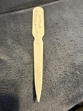 1950s GREY  Fuller Brush Company Letter Opener Embossed Man & Woman Vintage!!!