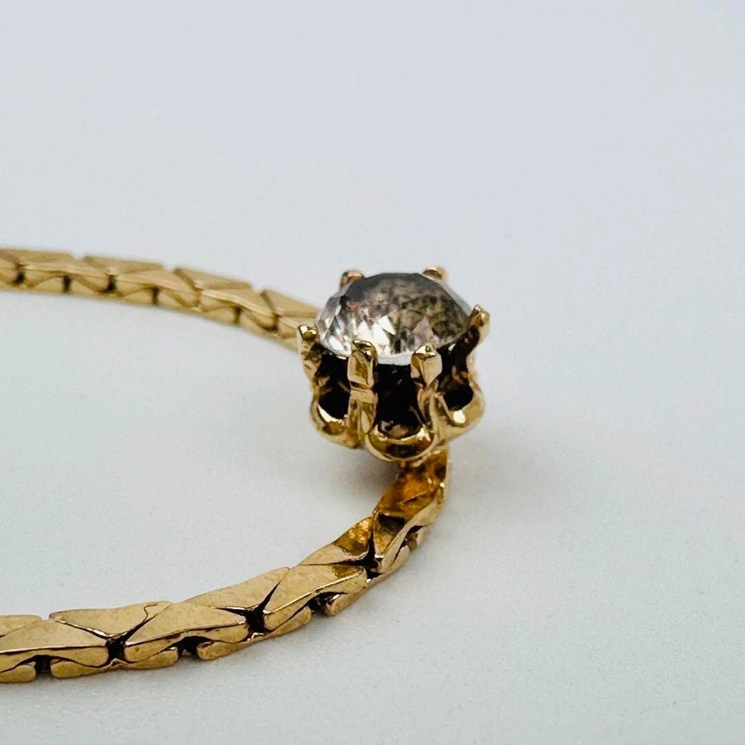 Collana Christian Dior ciondolo strass oro vintage usata