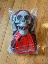 59" Red Skeleton Halloween Hanging Animated Decoration Sounds Motion Activation