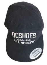 DC Shoes Black Wool  5 Panel Strapback Golden State Hat Cap The Classics Yupoong