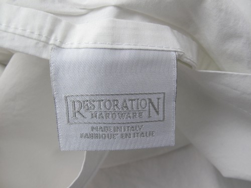 Restoration Hardware 2 Standard Pillows Cases Shams Green Block ITALY 27x20 - Picture 5 of 6