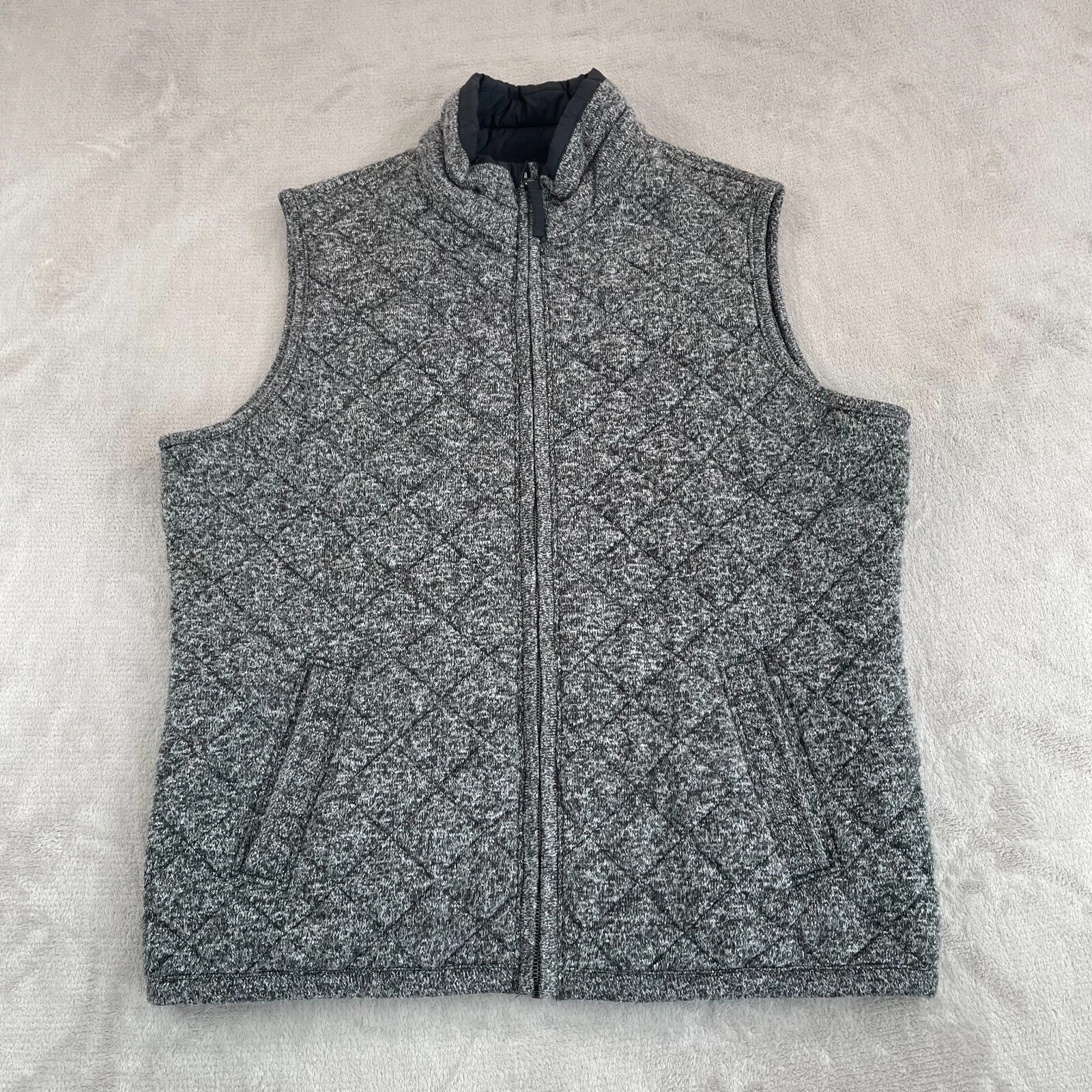 Abercrombie & Fitch Quilted Vest Men 2XL Heather Grey Full Zip GorpCore Outdoors