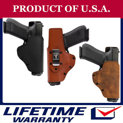 Universal Gun Holster Concealed Carry Genuine Buffalo Leather OWB Handgun M5