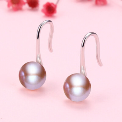 Beautiful Pale Pink/Purple Cultured Pearl Drop Earrings - in 925 Sterling Silver