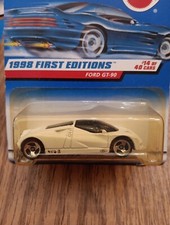 Hot Wheels #668 First Editions 14/40 Ford GT-90 White w/3Spoke 1998 China Base