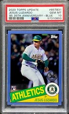 2020 Topps Update Jesus Luzardo 1985 35th Anniversary Blue SP RC #85TB31 PSA 10 