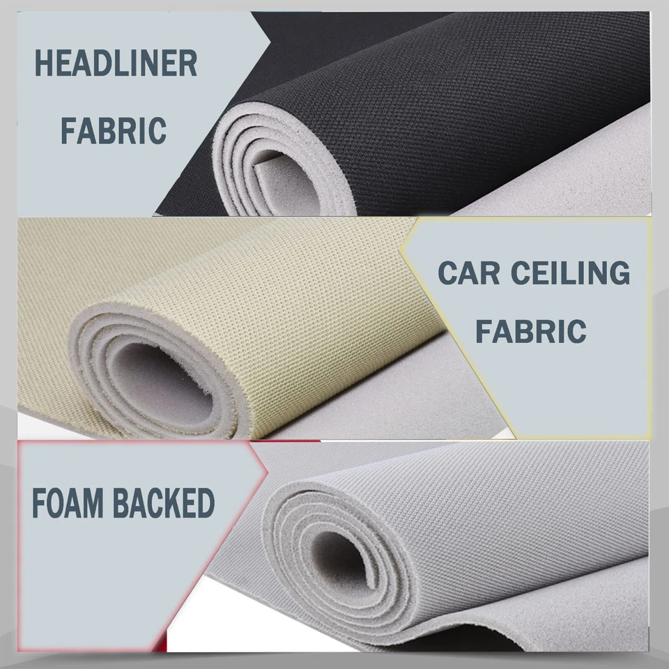 NANSH Headliner Fabric with Foam Backing for Car Ceiling Fabric Repair