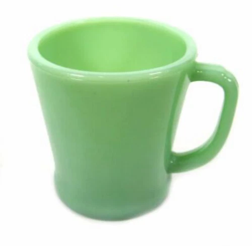 Fireking Vintage Jadite D Handle Flat Bottom Mug