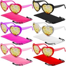 Konohan 6 Pairs Heart Sunglasses Effect Glasses Diffraction Festival Back to ...