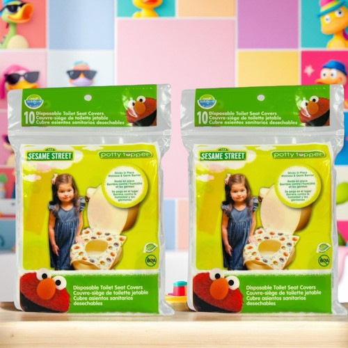 Paquete de 2 (20 piezas) fundas de asiento de inodoro público desechables Sesame Street Elmo para niños - Imagen 11 de 16