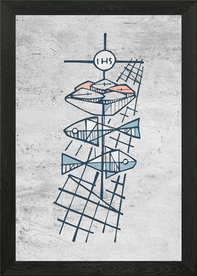 Gerahmtes Wandbild Poster Leinwandbild Bild 5 Brote und zwei Fische