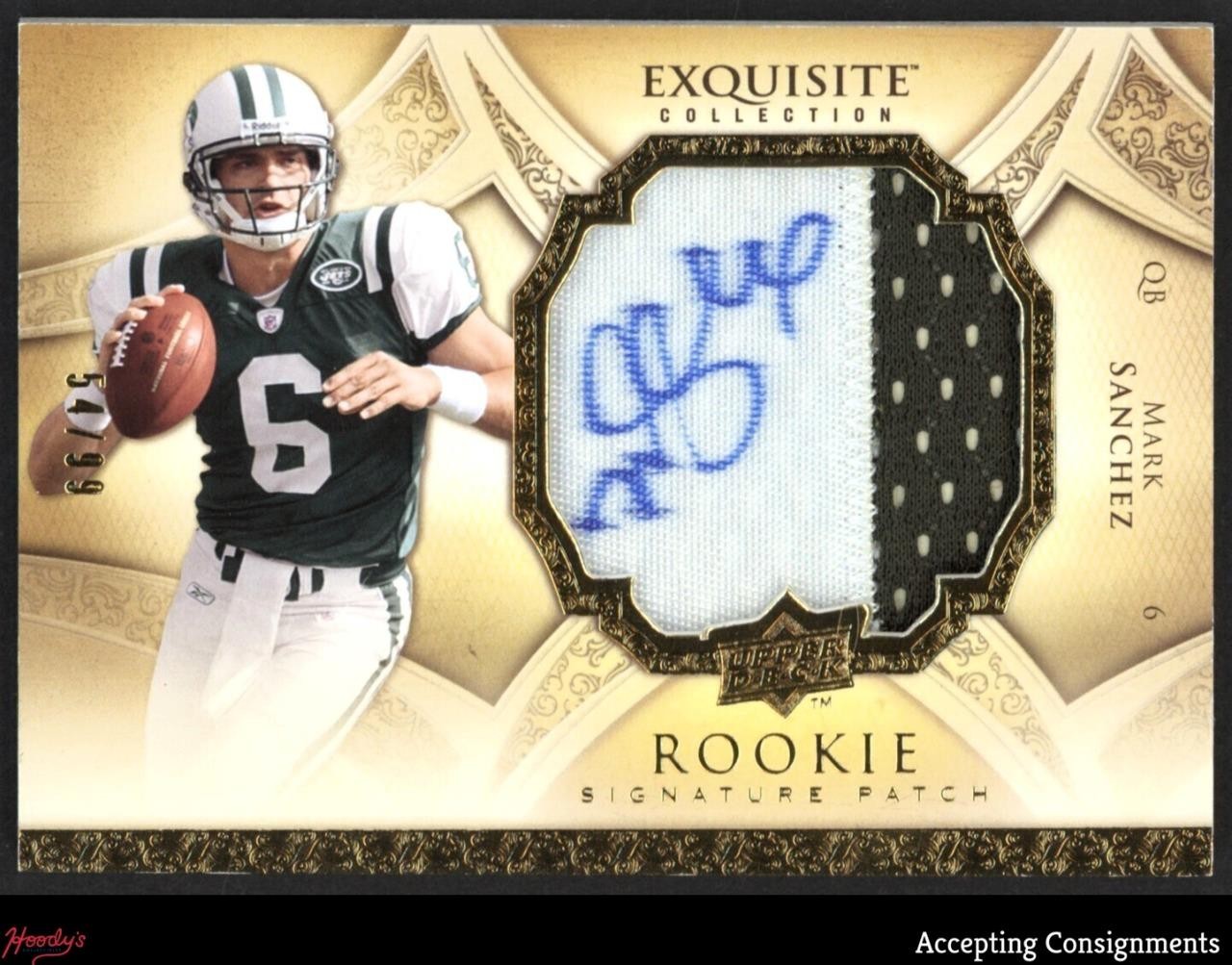 Mark Sanchez UD Exquisite Collection #187 Autograph Patch