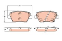 Trw Bremsbelagsatz Scheibenbremse GDB2319 FüR Hyundai I30 Pde Pd Pden Fastback